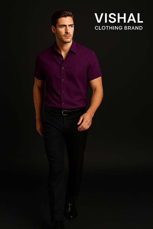 Vishal Plum Crest Shirt