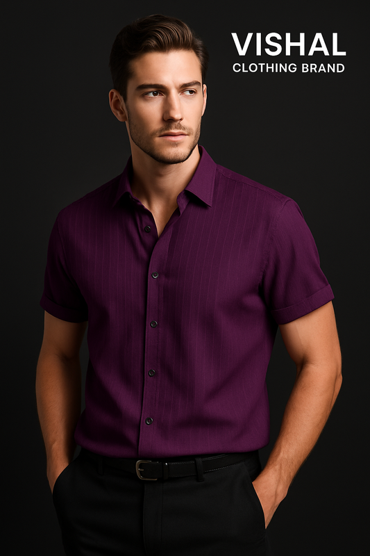 Vishal Plum Crest Shirt