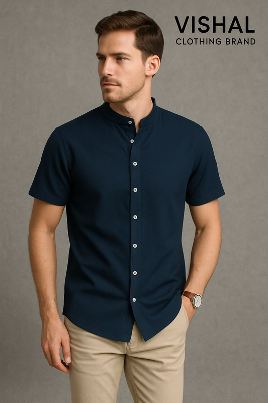 Vishal Midnight Mandarin Shirt