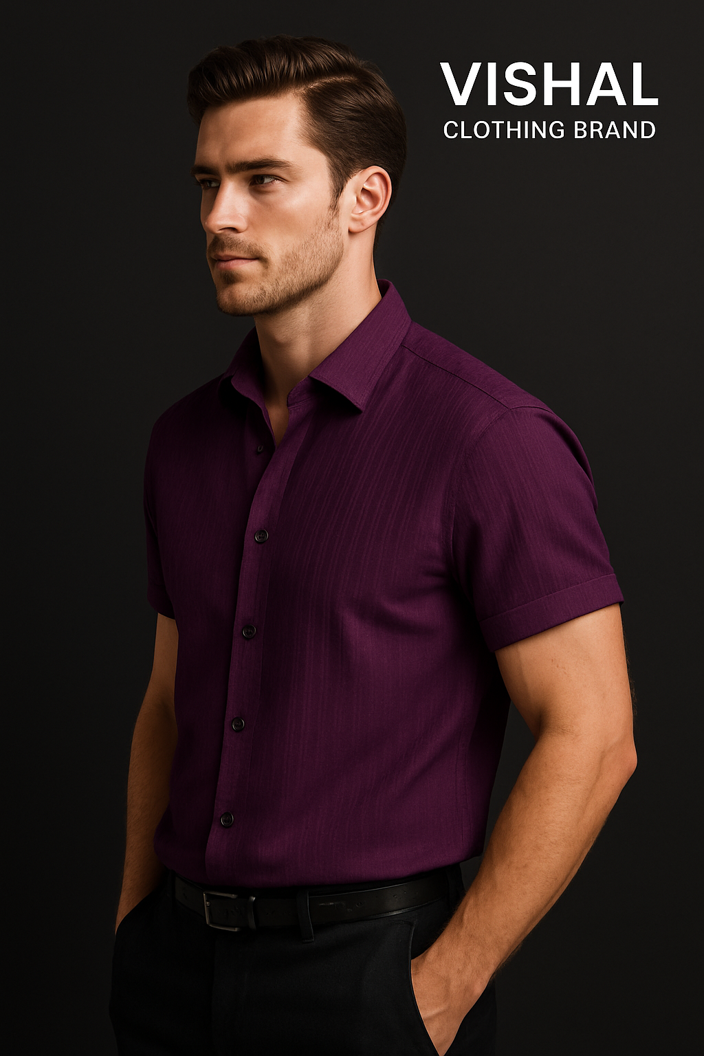 Vishal Plum Crest Shirt