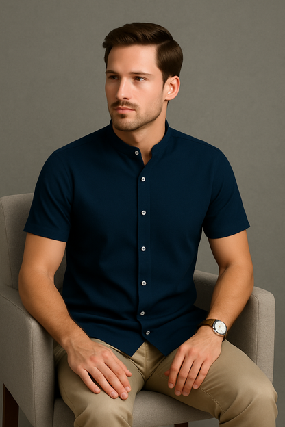 Vishal Midnight Mandarin Shirt