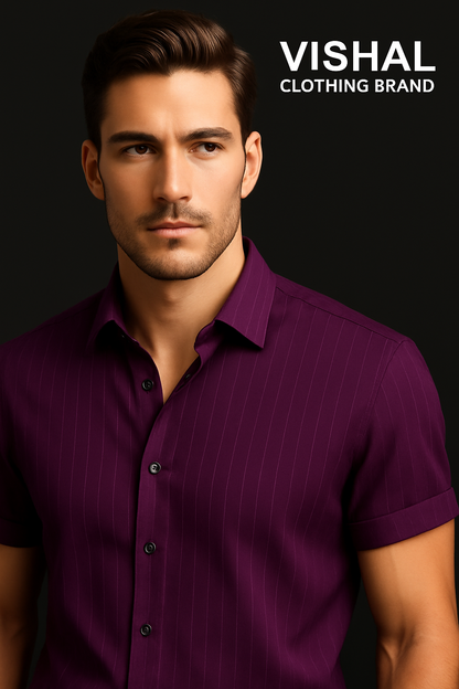Vishal Plum Crest Shirt